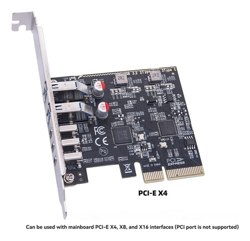 Tarjeta De Expansión Usb3.2 Gen2 Usb-a + 3 Puertos Tipo C De
