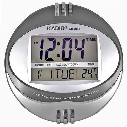 Reloj Pared Kadio Digital Kd3806 Timer Termomet Fecha Alarma