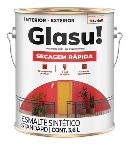 Esmalte Brilhante Glasu! Secagem Rápida Tabaco 3,6l