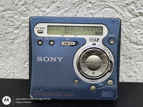 Reproductor Minidisc Sony Md Walkman Mz-r700 No Sirve Lector Azul Acero (Usado)