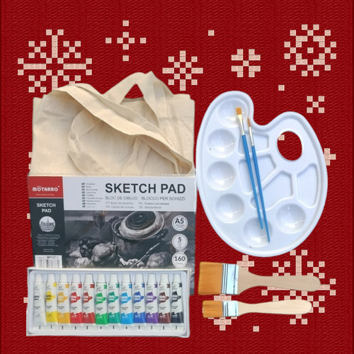 Set Pintura Manualidades: Bolsa + Pinceles+ Brochas + Mezcla