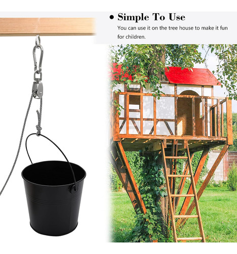Fuqun Accesorios De Casa Del Árbol Para Niños, Polea Con Cab