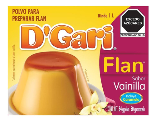 15 Pzas Polvo Para Preparar Flan D' Gari Sabor Vainilla 84 G