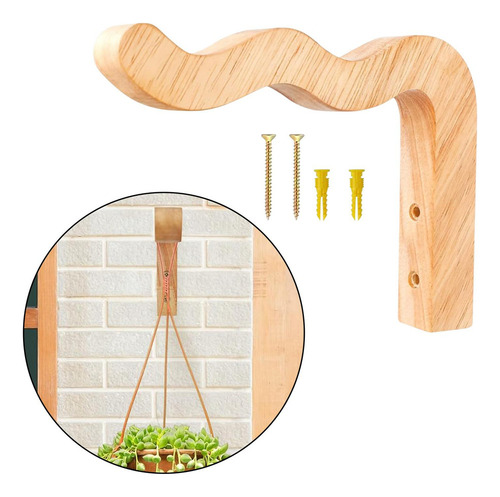 New, Colgador De Madera Para Plantas, Gancho De Pared En