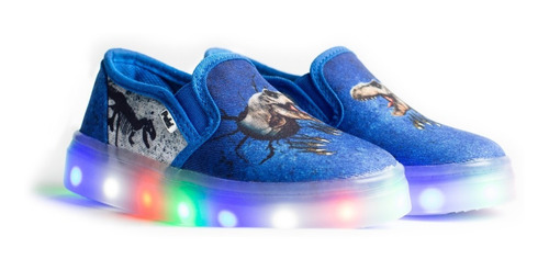 Imagen 3 de 7 de Tenis Azul Luces Led Niño Dinosaurio T Rex Jurassic, Pals Mx