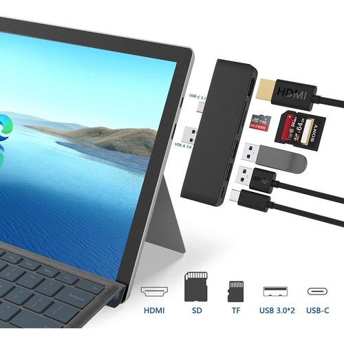 Microsoft Surface Pro 7 Hub, 6 En 2 Usb C Surface Pro 7 Esta