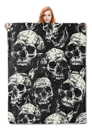 Manta De Calaveras Góticas, Suave Y Ligera, 50x60 In, Decora