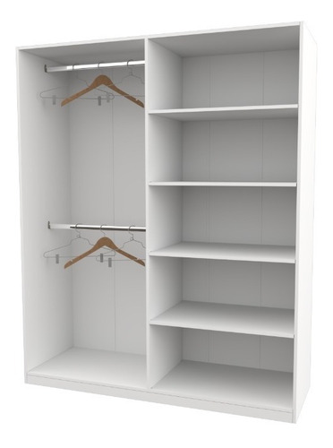 Armário Cabideiro Arara Duplo M6 100% Mdf 50cm Prof Cor Branco