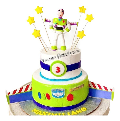 Cake Topper Buz Lightyear Toy Story Vela Pasta Francesa