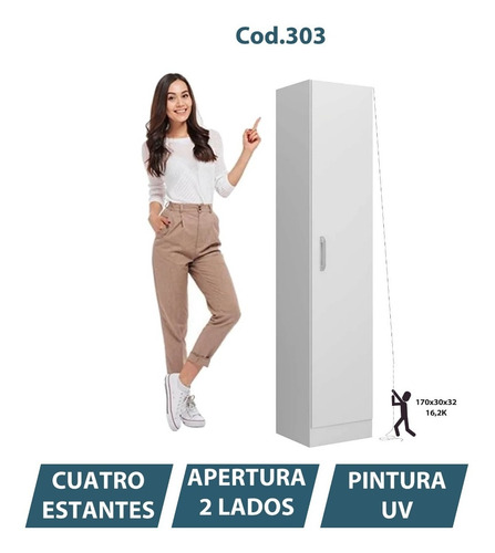 Imagen 2 de 4 de Multiuso 1 Puerta Armario Cocina Estante Panelero Baño