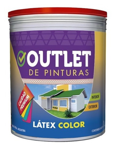 Pintura Látex Color Premium Interior Exterior X 1 Litro Color Amarillo Soleado