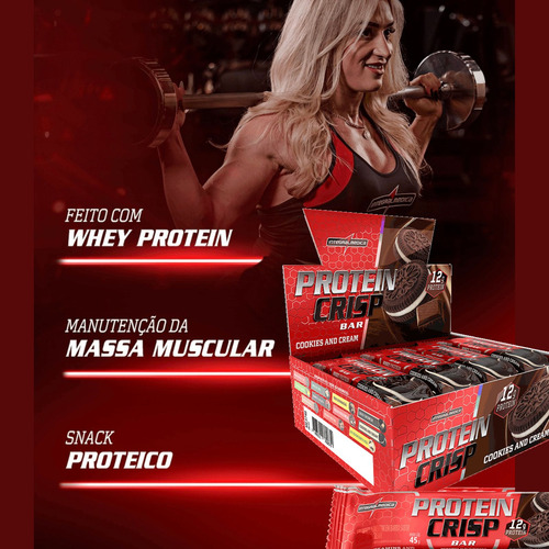 Barra Protein Crisp Bar Cookies E Cream Integralmedica12x45g