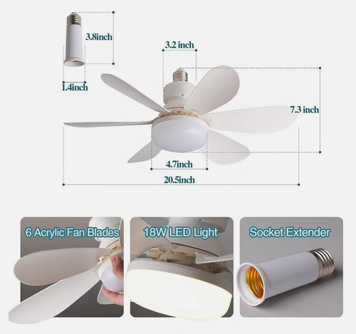 2024 Ventilador De Techo Led Luz Inteligente Mudo Abanico