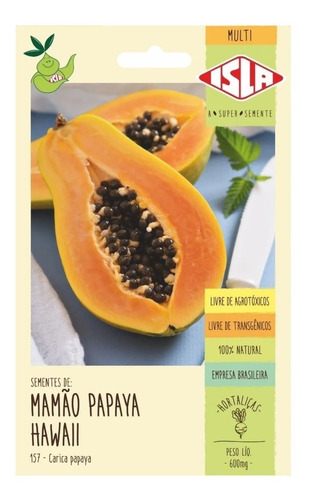 Sementes Mamão Papaya Hawaii Isla Pronto Entrega 10 Pacotes