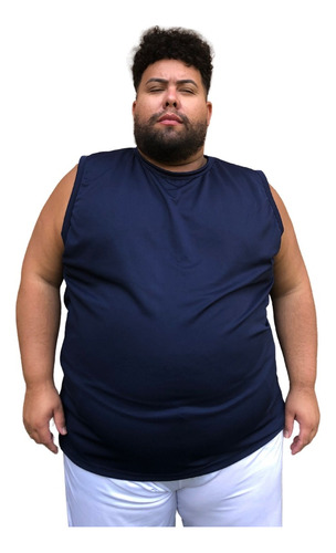 Camiseta Regata Masculina Plus Size Dry Fit Básica Treino