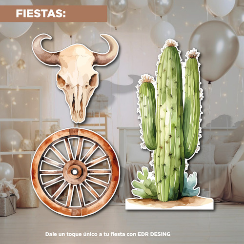 Figuras Coroplast Vaquero/oeste Base Sólida Kit 3 Pz