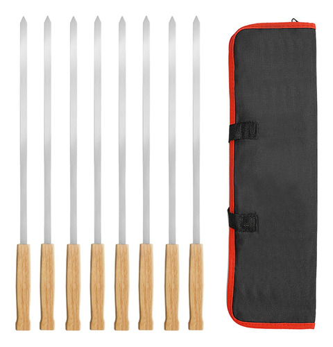 8x Brochetas Planas Largas De Shish Kebab Brochetas De
