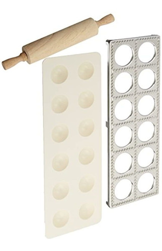 Norpro 1241 Ravioli - Juego De 3 Piezas Con Rodillo De Rodil