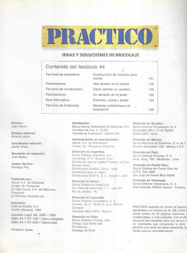Fascículo Práctico N° 44 / Bricolaje / Salvat (Usado)