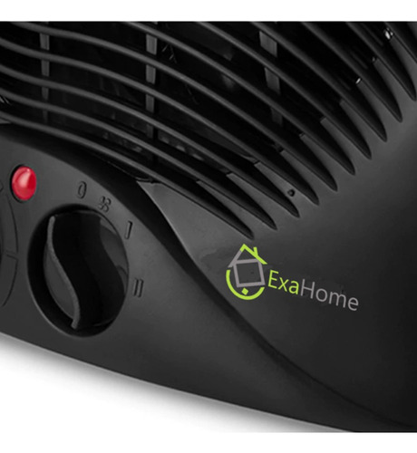 Caloventor Exahome Unico Con Termostato 2 Años De Color Negro