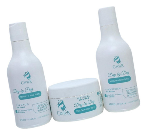 Kit Shampoo Mascara Condicionador 840ml Mirtilo Cavier
