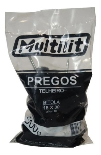 Prego Telheiro 18x30 500g Multilit Para Telha Imediato Comprimento 18 Cm Diâmetro Nominal 18 Cm