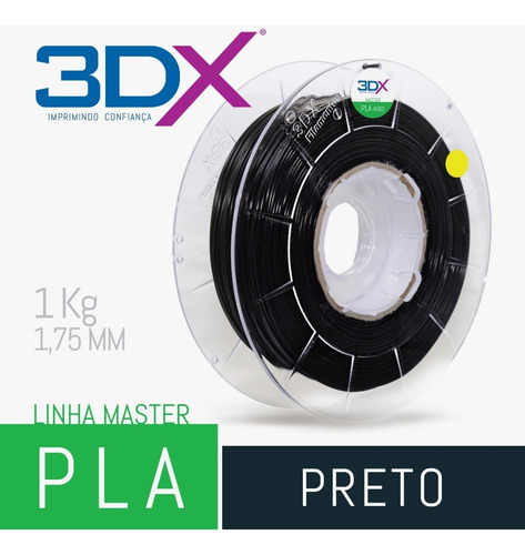 Imagem 2 de 3 de Filamento Pla Ht Preto 1,75 Mm | 1kg | 3dx