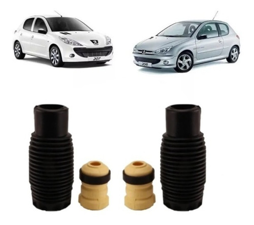 Kit 2 Topes Y Fuelles Delanteros Peugeot 206 - 207