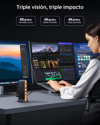 Docking Station Novoo 15 En 1 Usb 3.2 Usb C Hub 8k Dp Dock