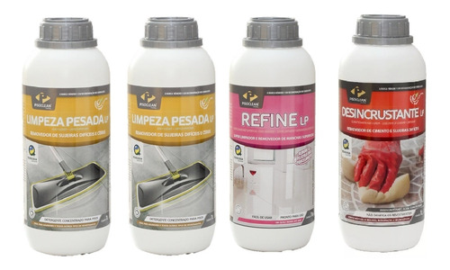 Kit Pisoclean 2 Limpeza Pesada + Refine Lp + Desincrustante