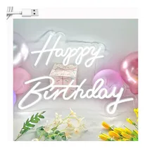 Comprar Happy Birthday Letreros Luces Neón Señal Decorativo Luminoso