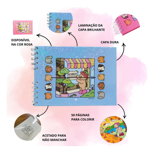 Cuaderno Para Colorear Bobbie Goods, Tapa Dura, 50 Hojas, De