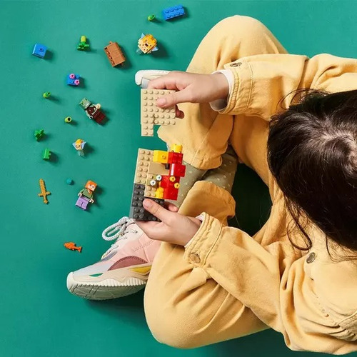 Lego Minecraft O Recife De Coral Com Afogado Peixes-balão