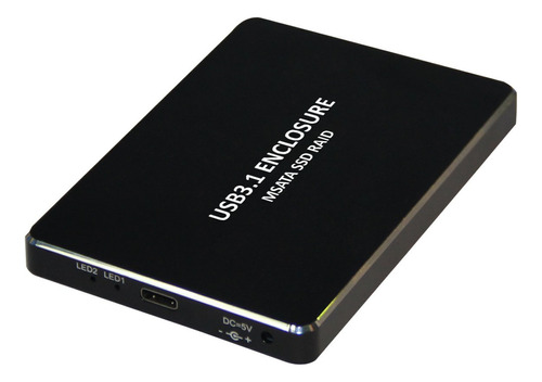 Xtrempro Usb 3.1 Tipo-c A Dual Msata Ssd Raid Gabinete Tran. Color Negro