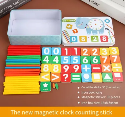 Juego Educativo Para Niños: Numero, Reloj Y Colore Magnético