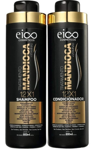  Kit Eico Seduction Mandioca Shampoo + Condicionador 800 Ml