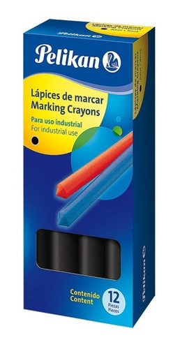 Tizon Crayon Industrial Lapiz De Marcar Pelikan 762x12 Negro