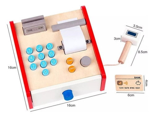 Caja Registradora De Madera Para Simular