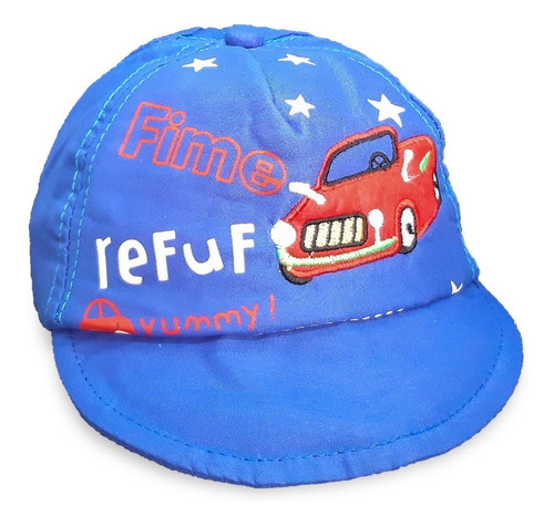 Gorrito Bebé Con Visera Bordada Estampada Auto