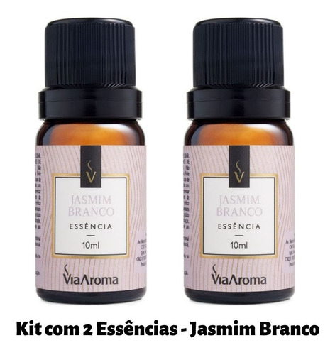 Essência Jasmim Branco 10 Ml Via Aroma Aromaterapia Ambiente