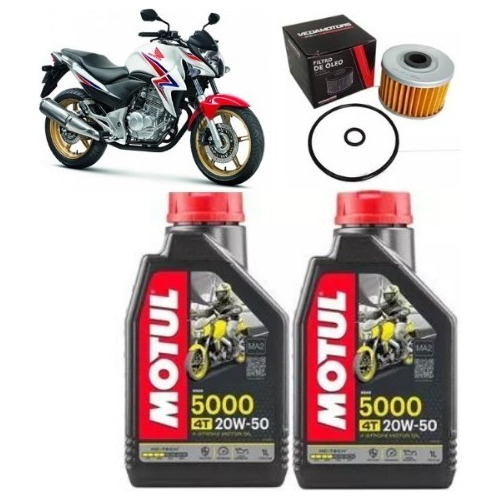 Kit Revisão Cb 300r Motul 20w50 5000 + Filtro Óleo 