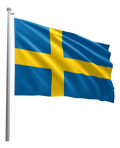 Bandeira Da Suécia Em Tecido Oxford 100% Poliéster