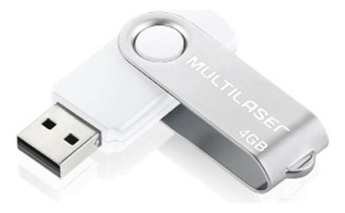 Pendrive Multilaser Twist PD886 4GB 2.0 branco e prateado