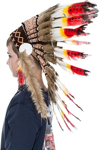 Penacho Indigena Apache Indio Para Niños Envio Gratis