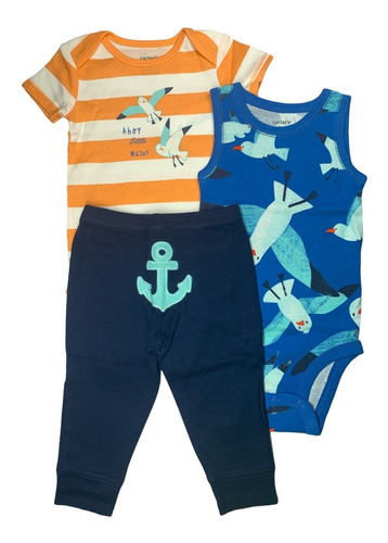 Set 3 Pzas Carters Bebe Niño Pañaleros Y Pantalon