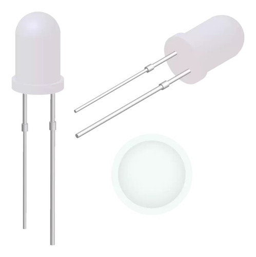 100pzs Leds Difusos De 5mm Blanco Arduino Mv Electronica