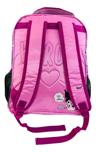 Mochila, Kuromi, Sanrio Hello Kitty Primaria Original Ruz 2 Rosa Liso