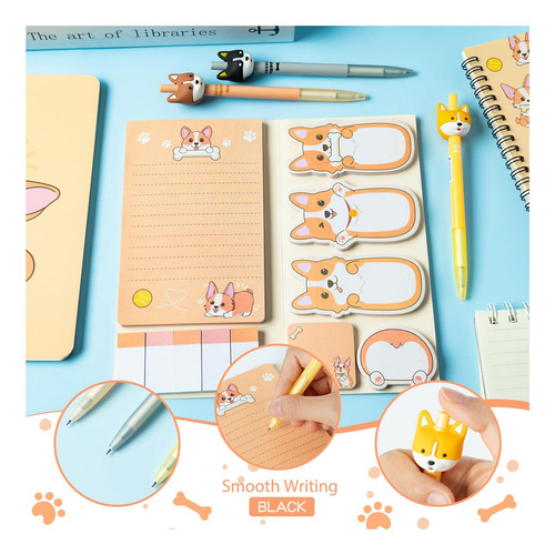 Juego De Cuadernos Y Papelería Xqumoi Corgi Sticky Note A5