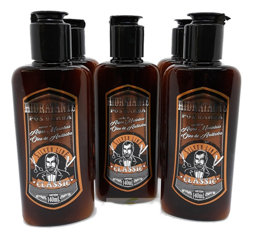 6 Loção Pós Barba Hidratante Silver Line Classic 140ml