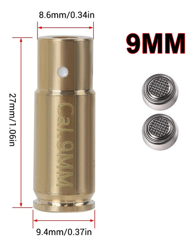 Munição Laser Colimador Ajuste Mira .9mm 9mm 9 Mm